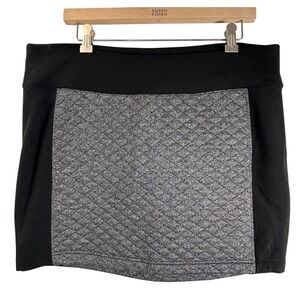 Smartwool Diamond‎ Peak Quilted Merino Wool Insulated Mini Skirt Black Gray L